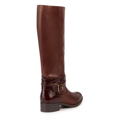 (Brown, (Adults')) Geox D Felicity Leather Women's Brown Boots