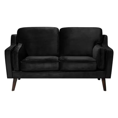 2 Seater Velvet Sofa Black LOKKA