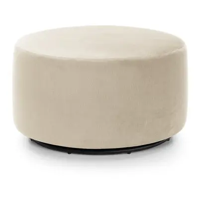 (Cream) Chicago Velvet Swivel Footstool