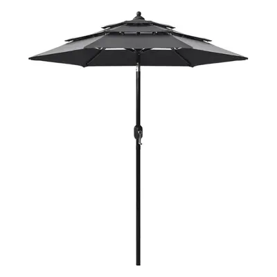 vidaXL 3-Tier Parasol with Aluminium Pole Anthracite Patio Sunshade Cover