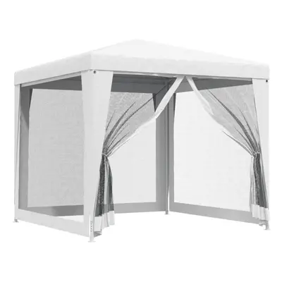 vidaXL Party Tent with Mesh Sidewalls 2.5m White Patio Garden Canopy Gazebo