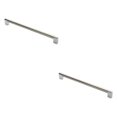 2x Multi Section Straight Pull Handle 320mm Centres Satin Nickel Polished Chrome