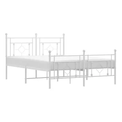 (with headboard & footboard, x cm) vidaXL Metal Bed Frame Home Bedroom Bed Base Mattress Foundat