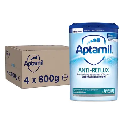 Aptamil Anti-Reflux Baby Milk Powder Formula, from Birth, 800g (Pack of 4)