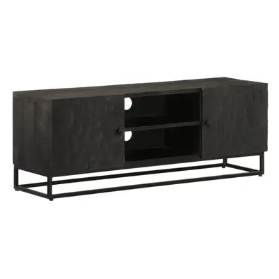 vidaXL TV Cabinet Sideboard TV Unit TV Stand Black Solid Wood Mango and Iron