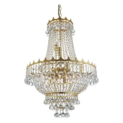 9 Light 52cm Gold Plated Crystal Chandelier