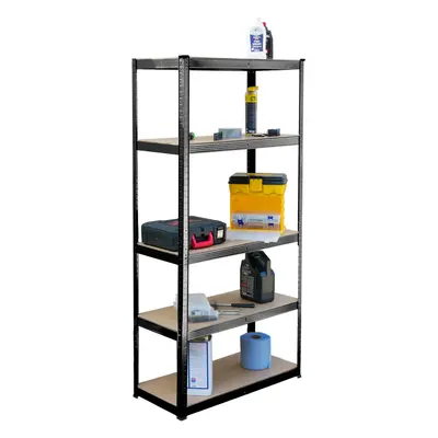 KCT Garage Tier Metal Shelving Storage Shelf Racking Unit - Black