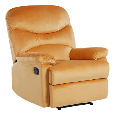 Recliner Chair ESLOV Velvet Mustard