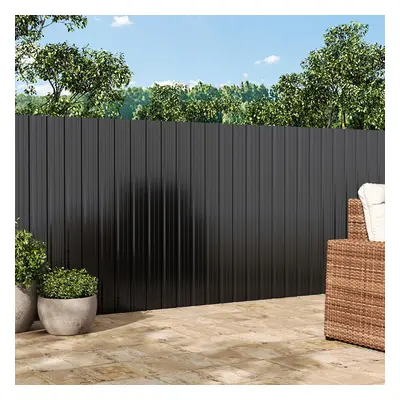 (Charcoal Black) Set of Steel Corrugated Panels for Roofing, Carports, Tool Sheds, Wall Cladding