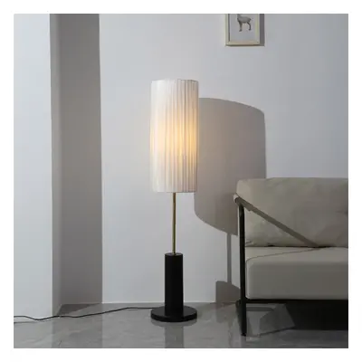 Simple Retro Floor Lamp with Fabric Lampshade