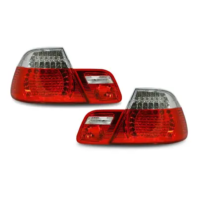 Back Rear Tail Lights Lamps Red-Clear LED Pair For BMW E46 Coupe 99-3/03 - On