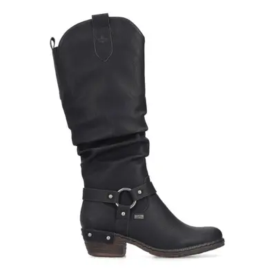 (7.5 (Adults')) | Black | Water Resistant | Women's Long Leg Western Style Boots