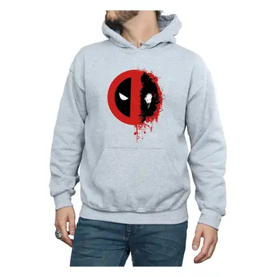 (M, Sports Grey) Deadpool Mens Paint Splatter Logo Hoodie