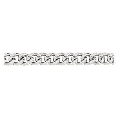 (16) Jewelco London Rhodium Plated Sterling Silver Curb Pendant Chain Necklace 2.2mm