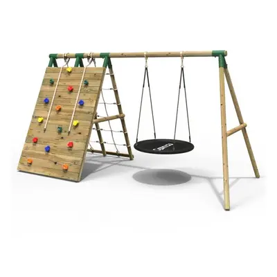 (Zenith Green) Rebo Beat The Wall Wooden Swing Set