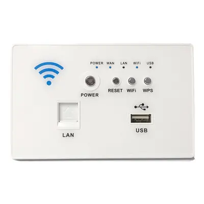 (White) 300Mbps 118-Type Wall Embedded Router Wireless AP Panel Router WPS WiFi Repeater Extende