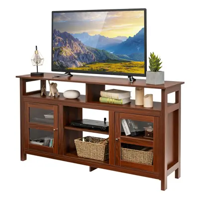 81cm Tall TV Stand For Up to 65"with Cabinets & Open Storage Shelves