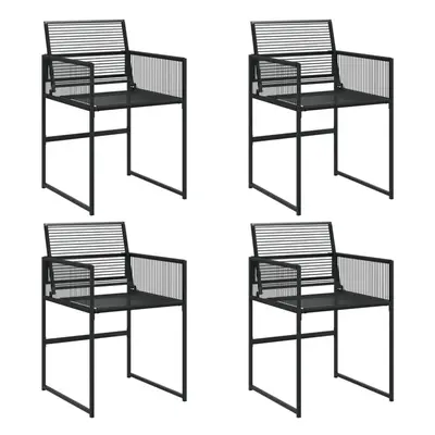 vidaXL Garden Chairs Outdoor Chairs Dining Chairs pcs Black Poly Rattan