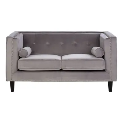 Premier Housewares Felisa Seat Grey Velvet Sofa