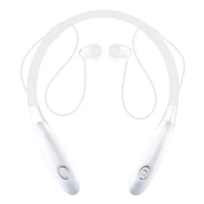 (White) Sports BT Earphones Neckband Lightweight Headphones 15H Music Playtime Noise Reduction