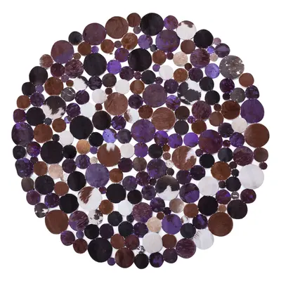 Round Cowhide Rug cm Purple Multicolour SORGUN