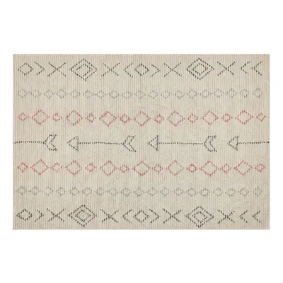 Cotton Area Rug x cm Beige DISPUR