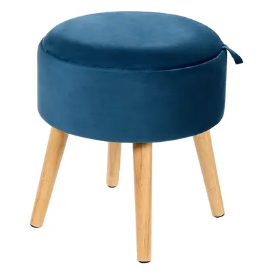 Velvet Storage Stool Blue NEELY