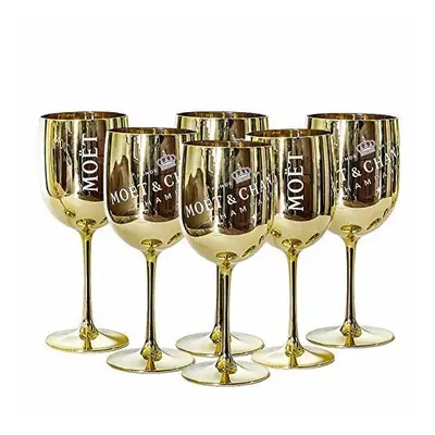 (6) Moet & Chandon Ice Imperial Champagne Glasses Gold