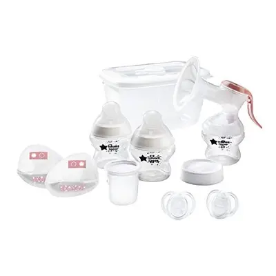 Tommee Tippee Breastfeeding Starter Kit, Manual Breast Pump, Baby Bottles and Teats, Steriliser 