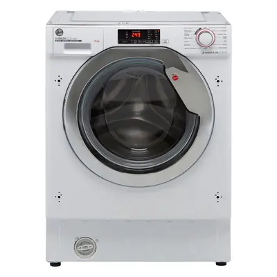 Hoover H-WASH LITE HBWS49D1ACE Integrated 9Kg Washing Machine with rpm - White / Chrome