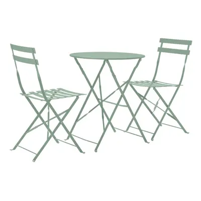 Home Eve Folding Seater Metal Bistro Set - Light Green