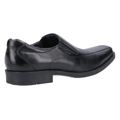 (Black, (Adults')) Hush Puppies Brody Leather Men's Black Slip-On Shoes