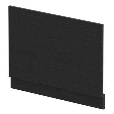 800mm Bath MFC End Panel & Plinth - Woodgrain Charcoal Black