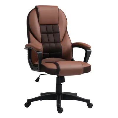 HOMCOM Executive Office Chair High Back Computer Chair with Armrests Brown