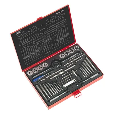 37pc Metric Tap & Split Die Set - M3 to M12 - Manual Bar & Socket Threading Tool