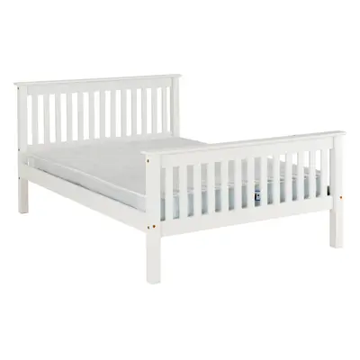 Monaco 4FT Small Double High Foot End Bed Frame Only - White