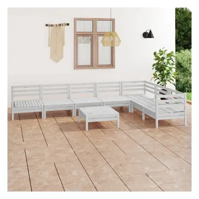 vidaXL Garden Lounge Set Outdoor Lounge Set Piece Solid Wood Pine White