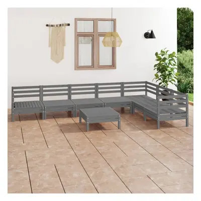 vidaXL Garden Lounge Set Outdoor Sofa Set Couch Piece Solid Wood Pine Grey