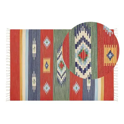 Cotton Kilim Area Rug x cm Multicolour KAMARIS