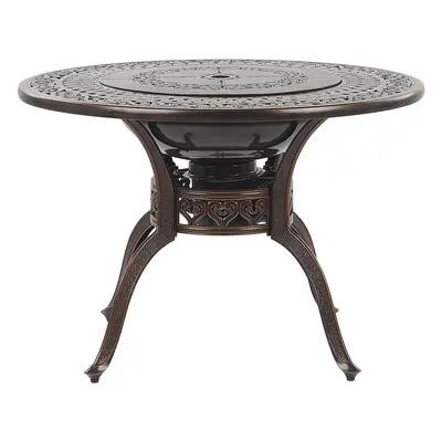 Garden Table Metal Dark Brown MANFRIA