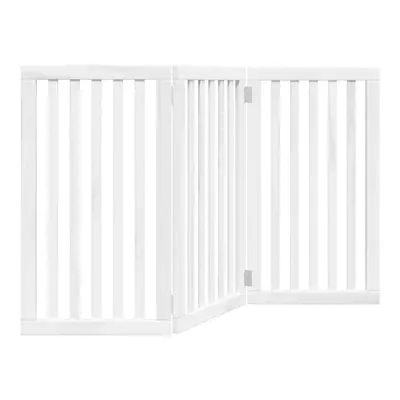 (white, x x cm/ pcs) vidaXL Dog Gate with Door Foldable Pet Gate Dog Fence Pet Barrier Poplar Wo