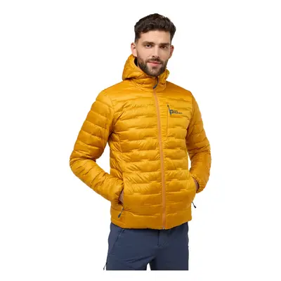 (M, Safflower) Jack Wolfskin Mens Passamani Down Water-Repellent Windproof Hooded Jacket