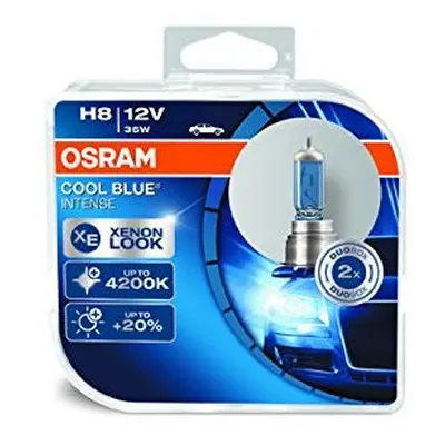 OSRAM COOL BLUE INTENSE H8, headlight bulb for halogen headlamps, xenon effect for white light, 