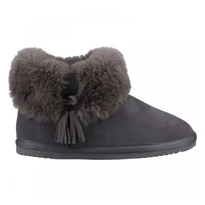 (4 (Adults')) Ayana | Grey | Women's Cosy Boot Slippers