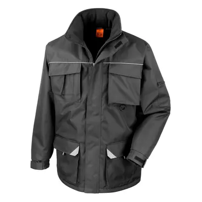 (L, Black) WORK-GUARD by Result Mens Sabre Padded Long Coat