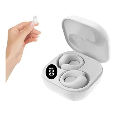 (White) Small Clip Open Ear Headphones Wireless Ear Clip Air Conduction Conducting Earphone Head