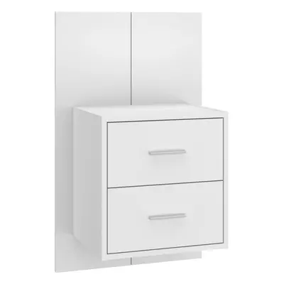 (high gloss white, 1) vidaXL Wall Bedside Cabinet Floating Nightstand Bedside Unit Hanging Cabin