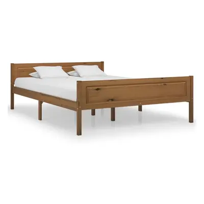 vidaXL Solid Pinewood Bed Frame 120x200 cm Honey Brown Wooden Base Bedstead