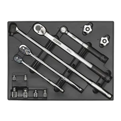 Sealey TBT32 13pc Ratchet, Torque Wrench, Breaker Bar & Socket Adaptor Set with Tool Tray