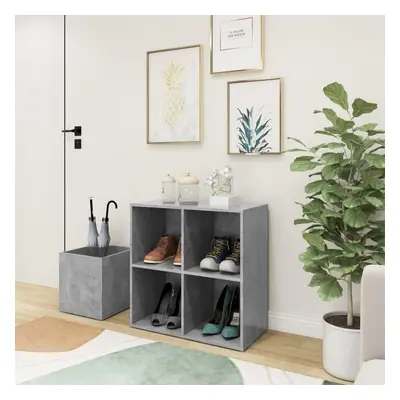 vidaXL Hall Shoe Cabinet Concrete Grey Chipboard Shoe Storage Organiser Rack